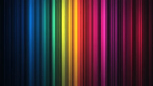 Soft neon rainbow stripes drifting through the dark.