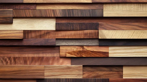 Modern geometric wood wall panel in natural earth tones.