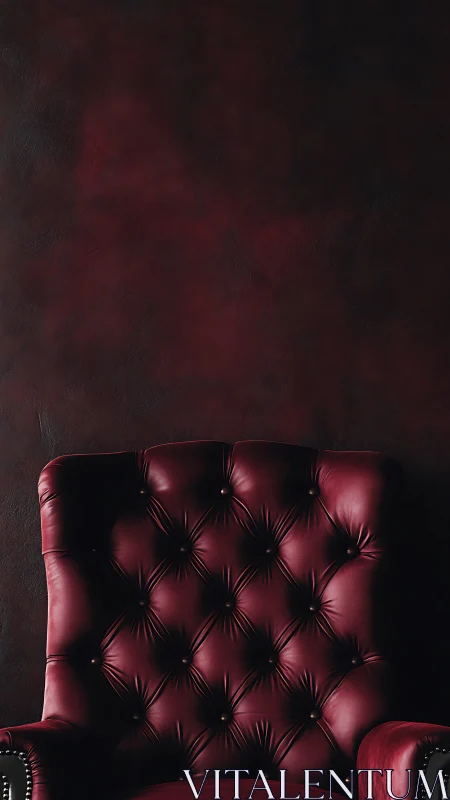 Deep burgundy leather armchair invites restful quiet moments