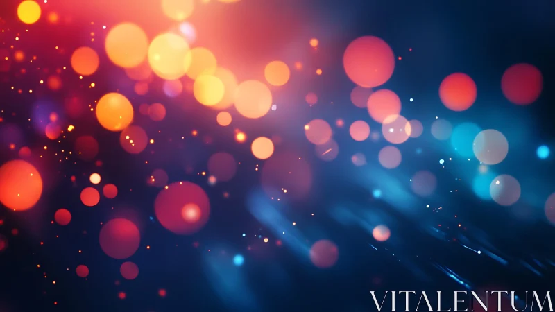 Vibrant Bokeh Light Abstract with Warm and Cool Tones.
