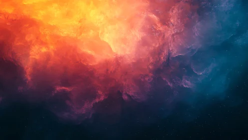 Volumetric nebula cloud renders with high contrast thermal color gradient