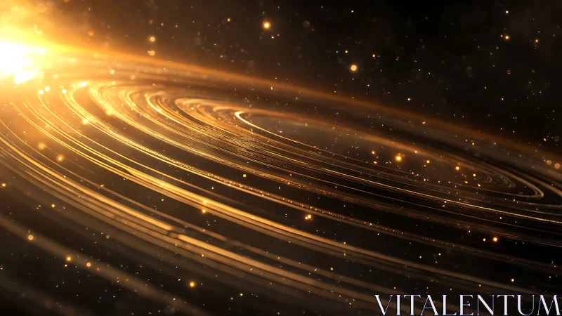 Curved luminous bands extend from a bright light source