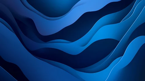 Layered blue wave shapes in abstract digital background.