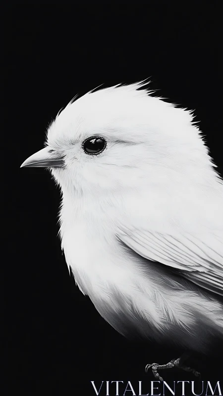 Ethereal White Bird Portrait Against Darkness