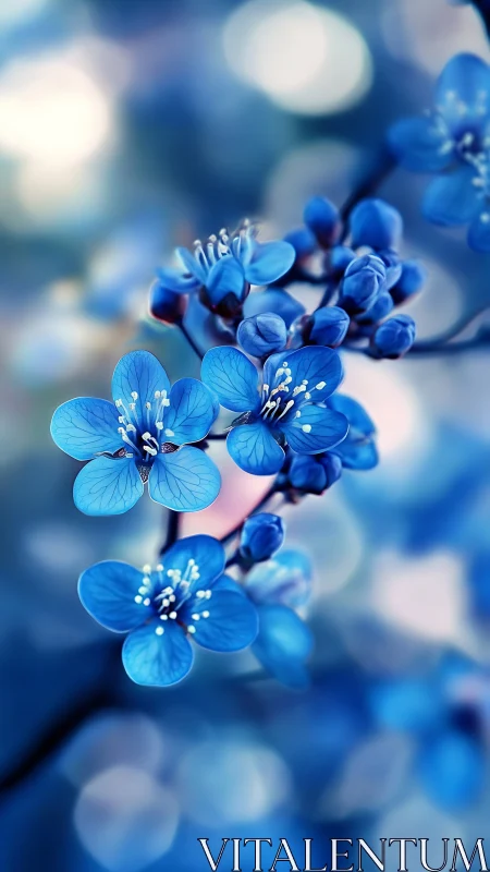 Blue Forget-Me-Nots in Soft Focus Light.