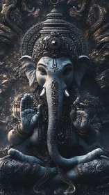 Detailed digital deity with ornate elephant-headed form.