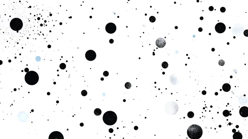 Monochrome particle field with dispersed circular ink splatters