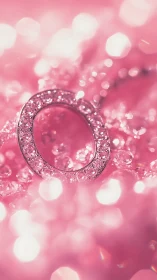 Sparkling pink pendant resting in dreamy crystal shimmer.