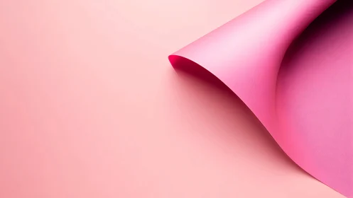 Curved pink sheet with fine surface texture on soft gradient background