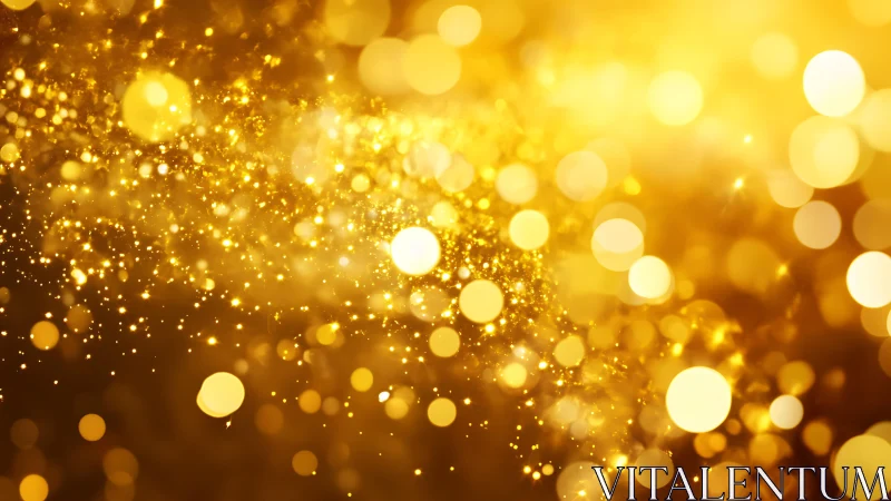 Glittering golden bokeh lights abstract background, festive style.