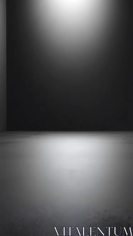 Silent spotlight over a patient, silver-gray studio floor.