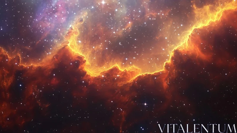 Stellar nebula ridge glows with high-contrast ionized gas rim