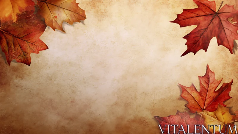 Warm autumn leaves framing a cozy rustic background.