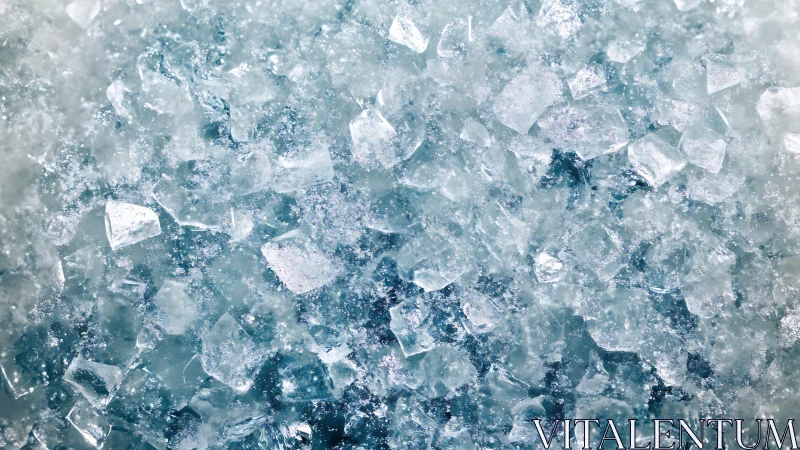 Crushed ice crystals glisten in a cool textured closeup.