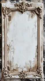 Vertical ornate baroque frame with distressed antique finish