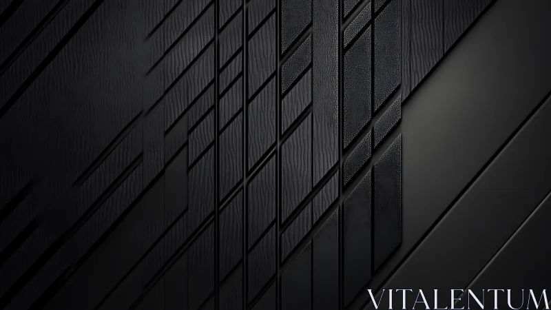 Geometric black panel abstraction with layered diagonal segments.