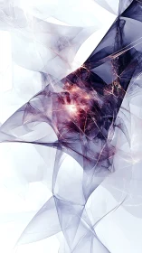 Translucent angular fractal structure with luminous core.