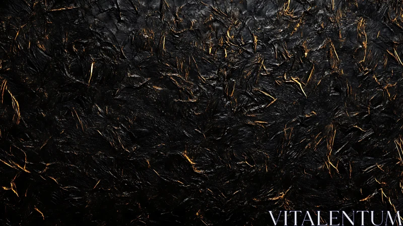 Textured black abstract surface with subtle golden streaks.