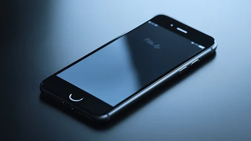 Sleek black smartphone glowing softly against cool blue backdrop