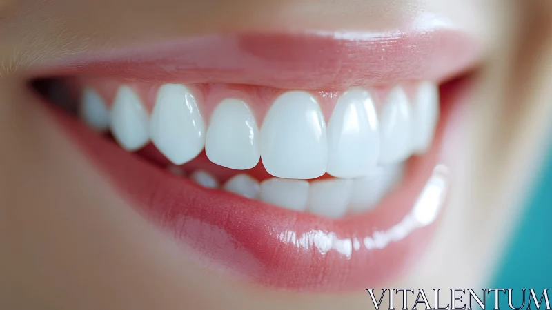 Close-up of bright white smile with healthy teeth, modern style.