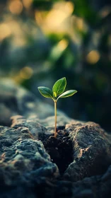 Macro analysis of seedling emergence through fractured rock strata.