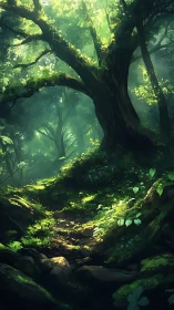 Enchanted Forest Sanctuary Where Light Discovers Shadow.