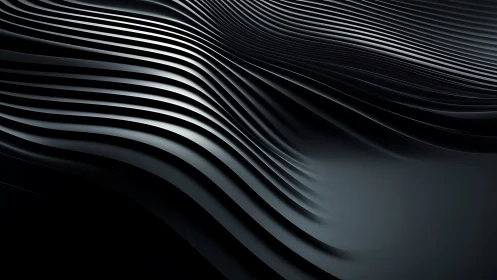 Parametric dark surface with laminar metallic wave strata.