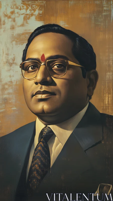 Formal portrait of dignified man in suit with textured paint background