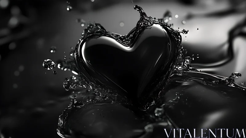 Heart-Shaped Water Droplet in Dynamic Splash Formation.