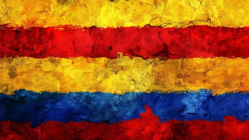 Bold grunge stripes merge vivid primary colors with texture