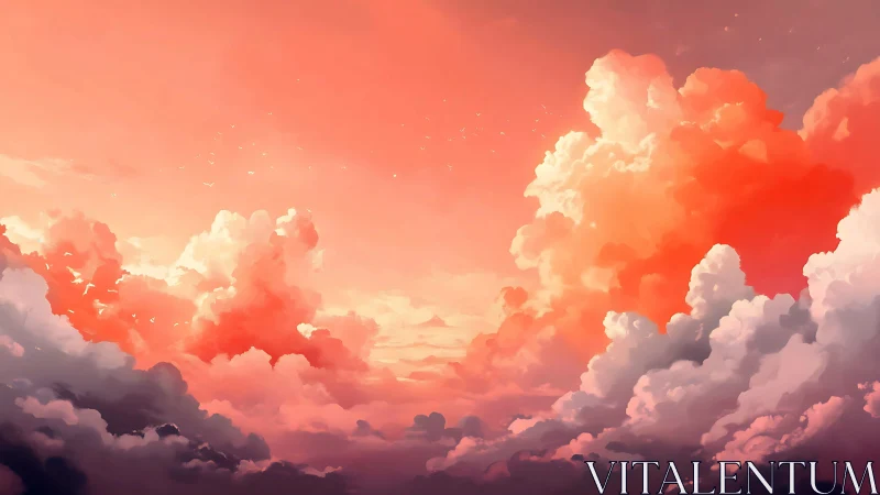 Digital sky illustration depicts stratified cumuliform cloud field