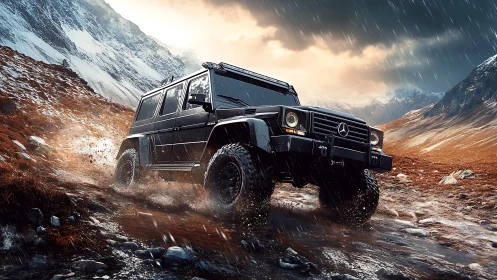 Storm-chasing Mercedes G-Wagon muscles through alpine mud
