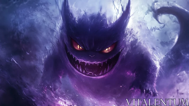 Spectral vortex entity with luminous eyes and nebular claws.