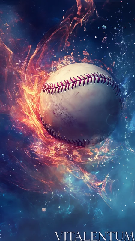 Cosmic fastball blazing through nebula sparks and stardust.