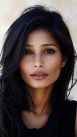 Soft sunlit portrait with soulful eyes and quiet confidence.