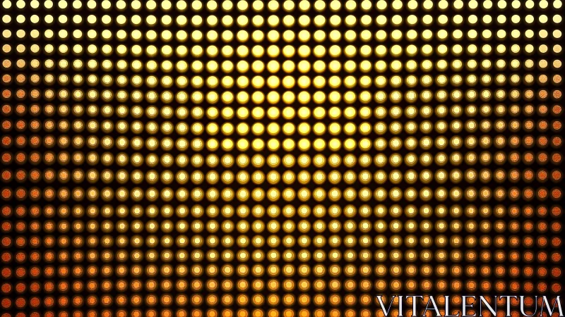 Abstract golden LED light grid pattern with glowing circular dots.