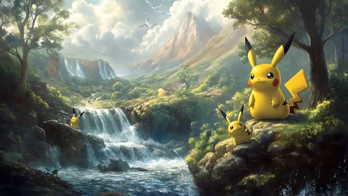 Electric mice hold a quiet council by roaring waterfalls