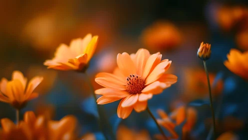 Tangerine Dreams: Gerberas in Golden Reverie.