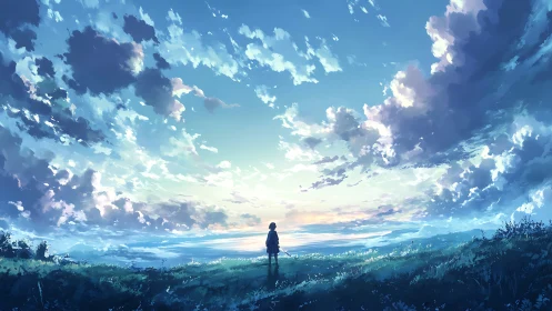 Gentle horizon walk beneath a sky full of daydreams.