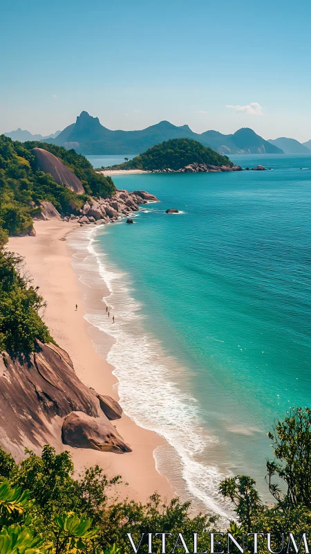 Tropical Archipelago Shoreline: Granitic Formations with Turquoise Waters