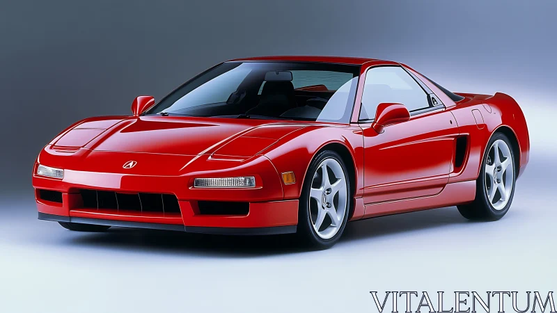 Red Acura NSX sports coupe in clean studio setting.