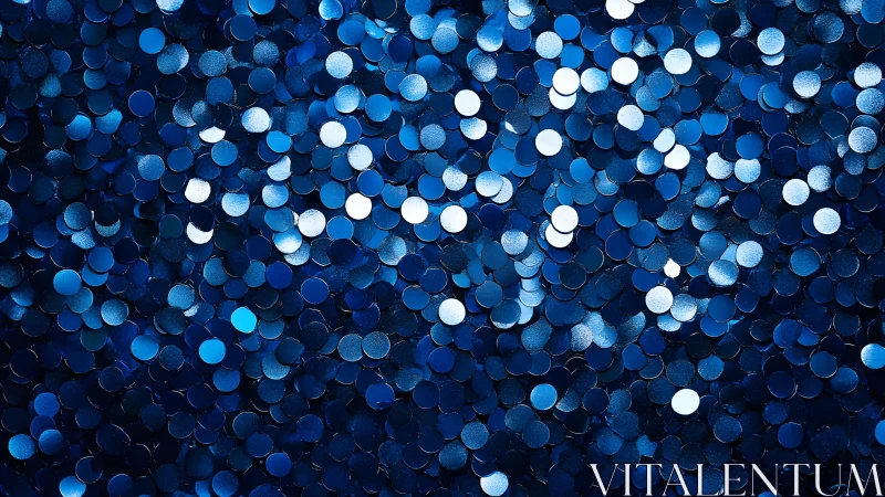 Shimmering Blue Confetti Close-Up in Abstract Artistic Style.