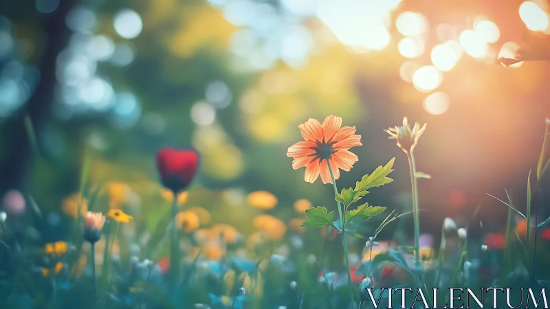 Sunset Garden Whispers: Blooms Dancing in Golden Hour.