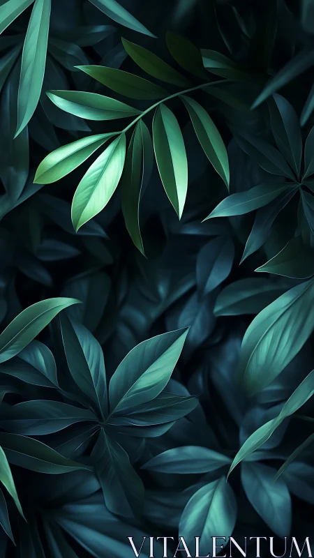 Moonlit jungle leaves whisper softly through teal shadows