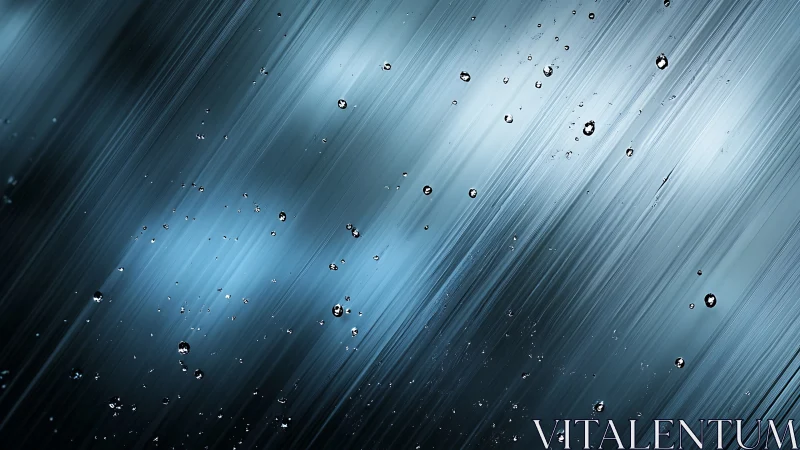 Oblique macro capture of raindrops on motion-blurred glass.