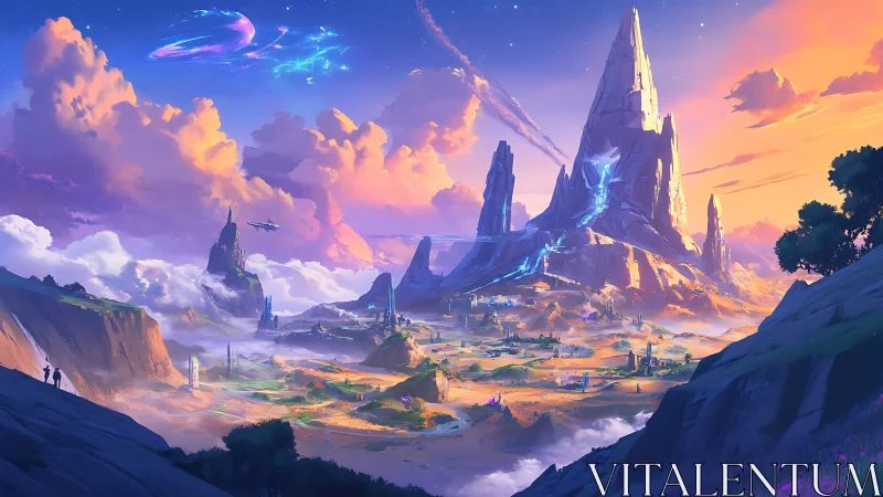 SkyPiercer spires ignite a luminous alien frontier dream.