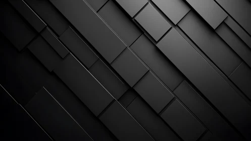 Layered matte black panels in diagonal geometric relief.