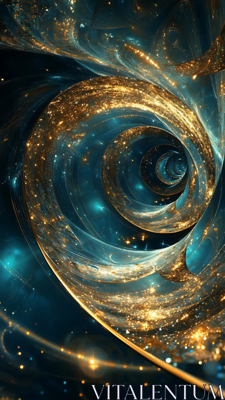 Glowing starlit spirals swirl into a gentle cosmic tunnel