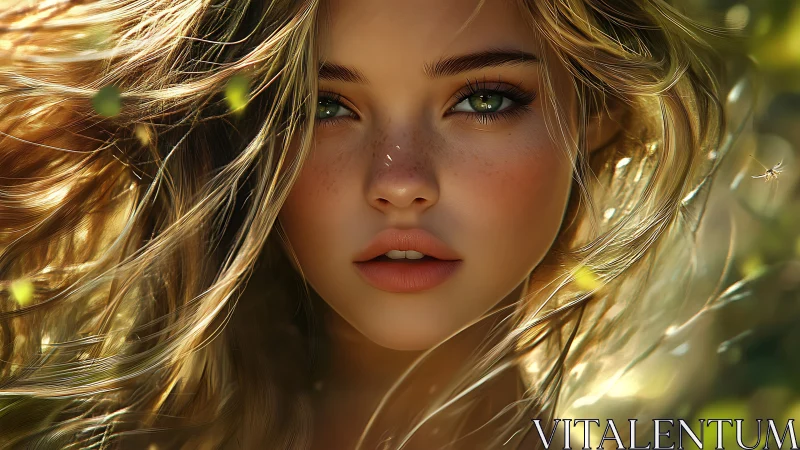 Hyperreal digital portrait studies luminous backlit blonde face