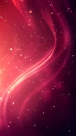 Gentle crimson light trails dance softly through a starry glow